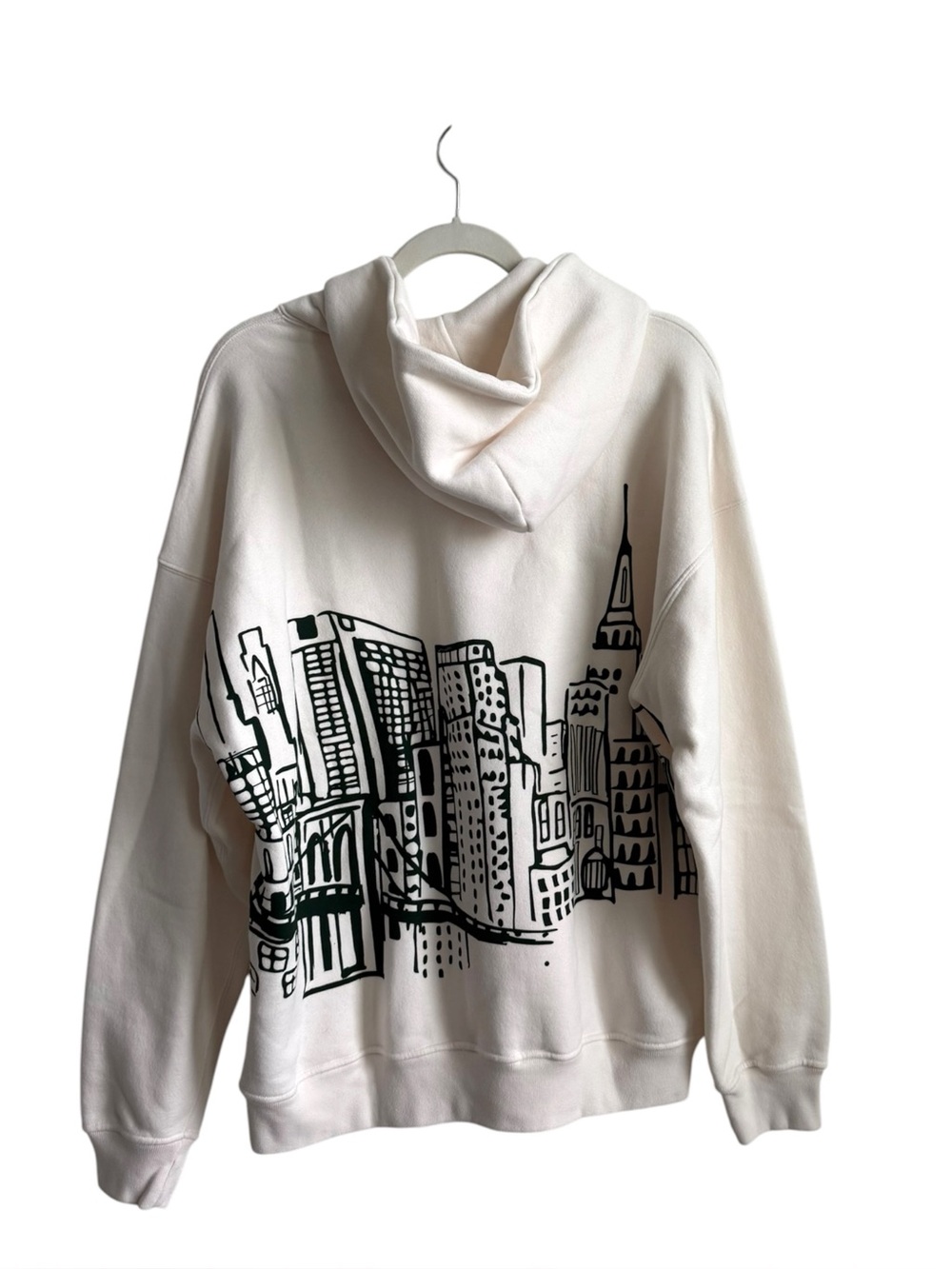 Abercrombie & Fitch New York NYC Exclusive Graphic Hoodie Ivory Medium NWT